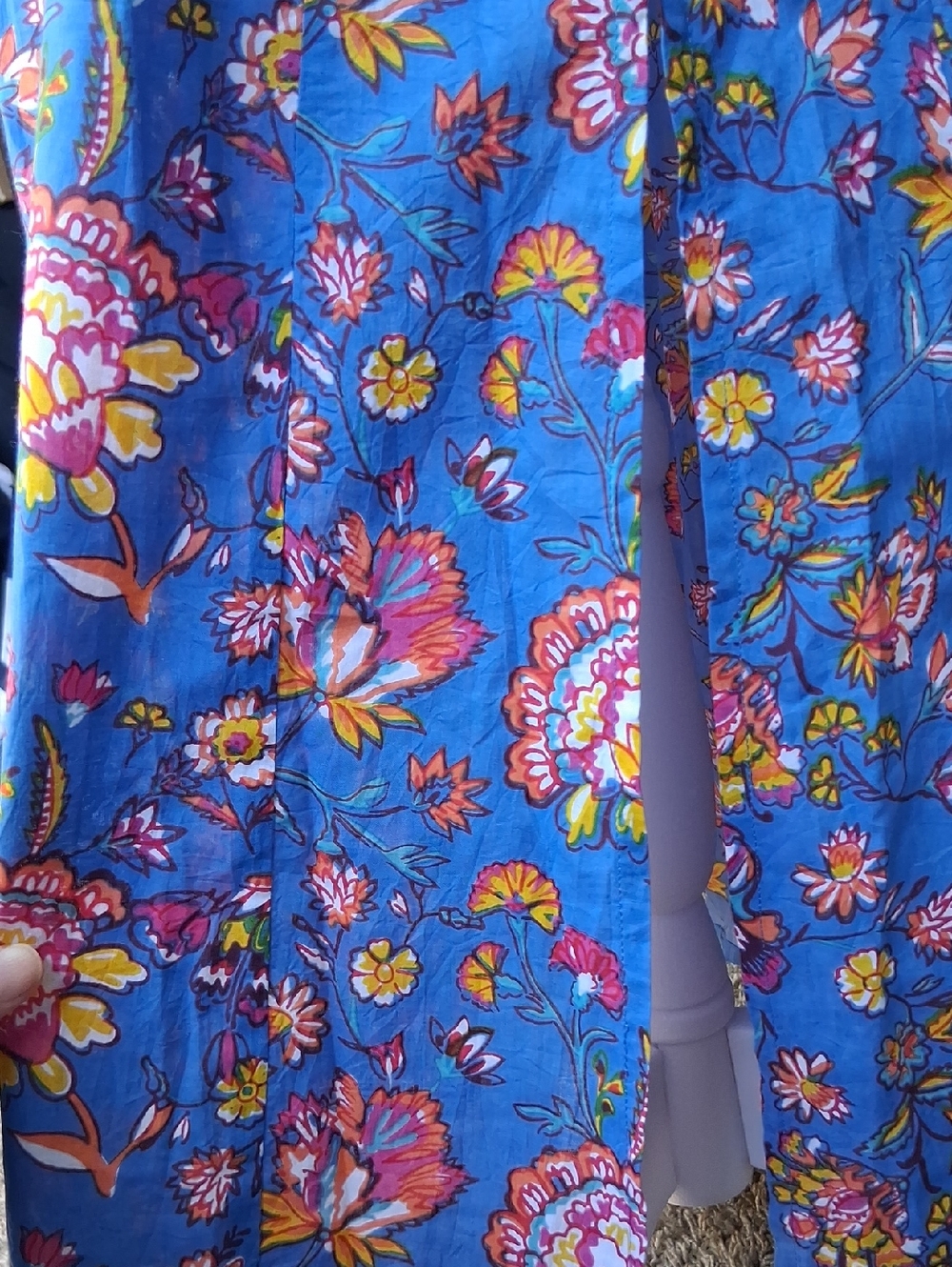 Ro's Garden Blair Blue Floral Button-Front Midi Dress M - Picture 8 of 9